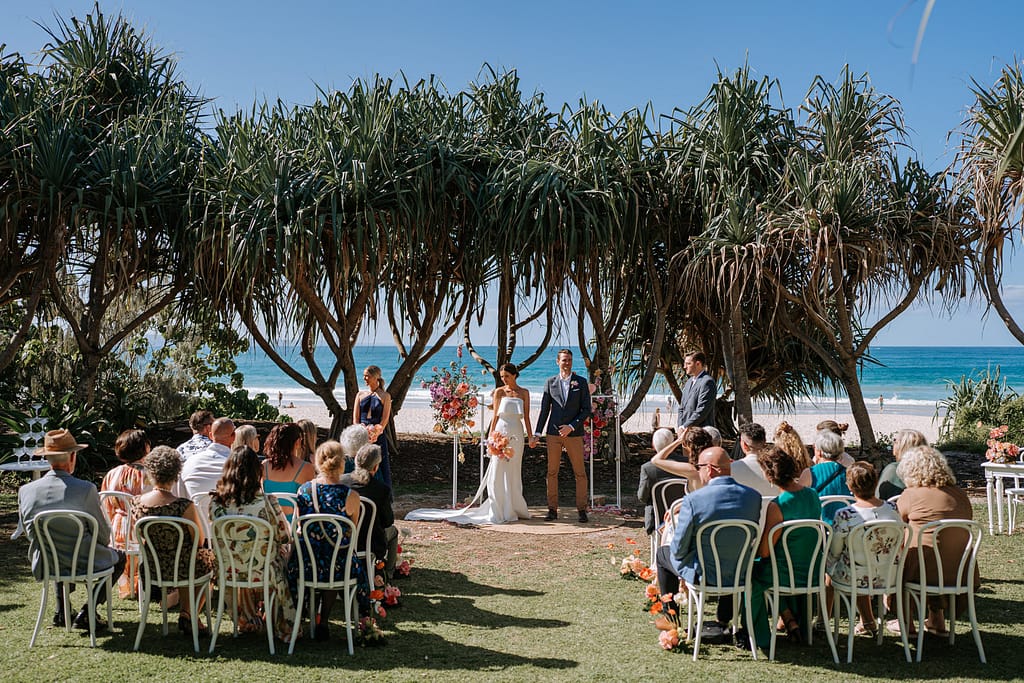 Wedding ceremony at Maison La Plage in Noosa Beach wedding ceremony