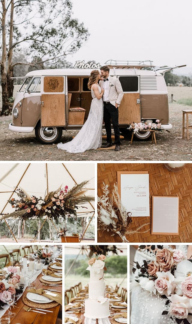 Modern Boho wedding colour palette