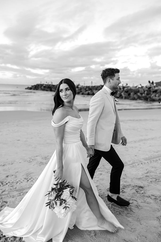 Noosa beach wedding bride and groom portraits Noosa main beach