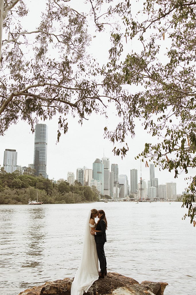 Bride and bride at their Brisbane elopement wedding day