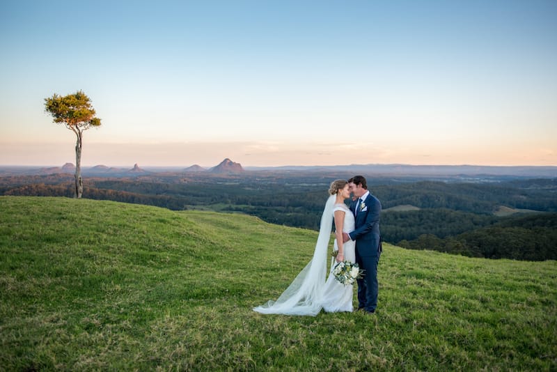 Bride and Groom wedding day at The Old Dairy Maleny