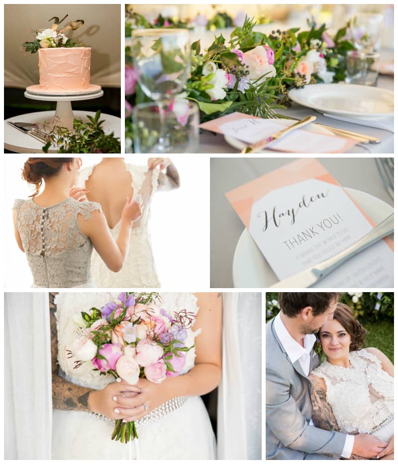 Peach and Grey wedding mood board _ The Bride's Tree Magazine